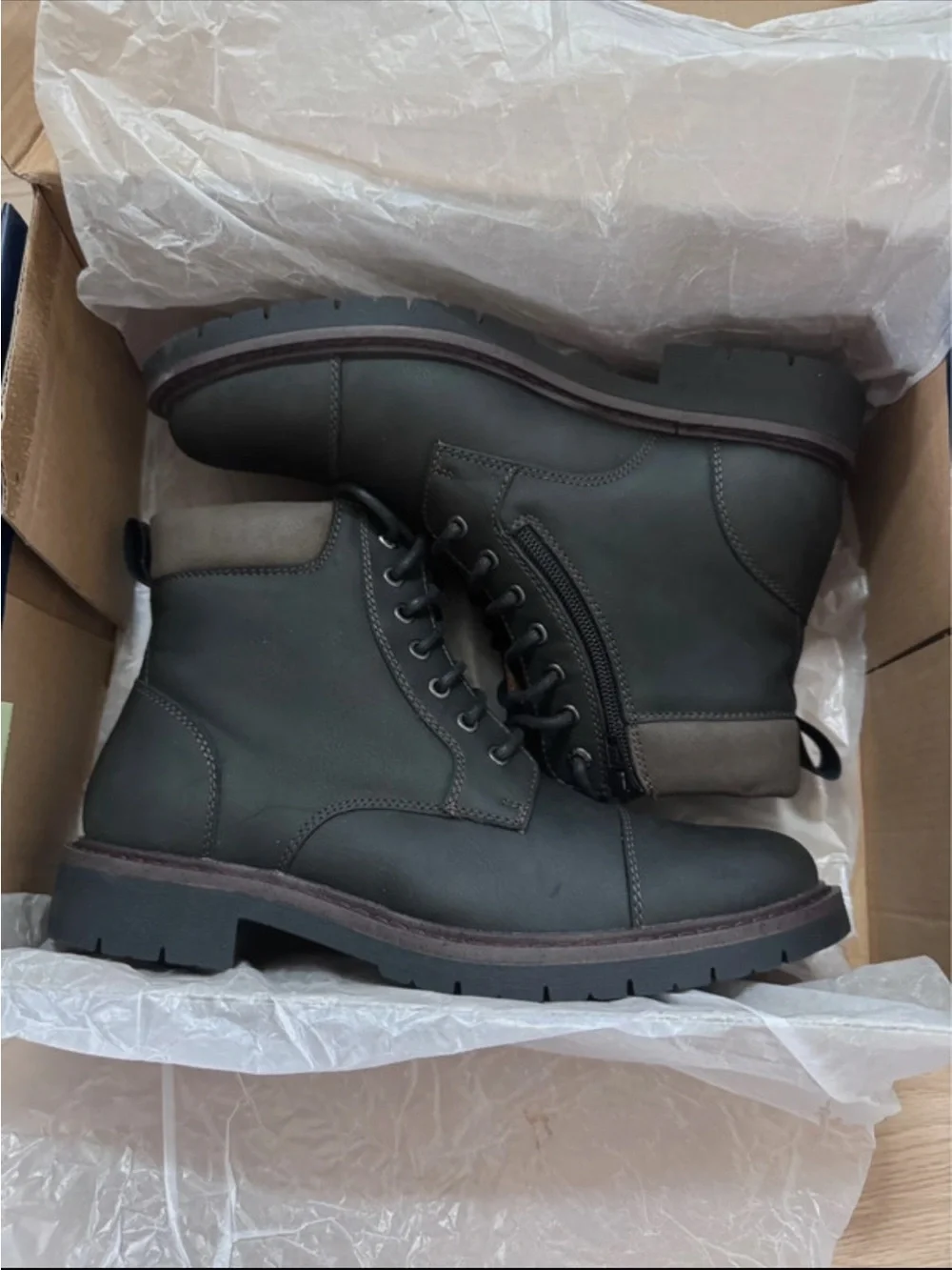 Dockers Black Lace-Up Leather Ankle Boots